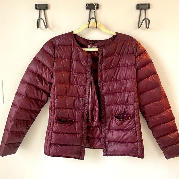 Tex Jackets & Blazers - Tex, packable down jacket, dark purple or burgundy, Medium, warm winter puffer